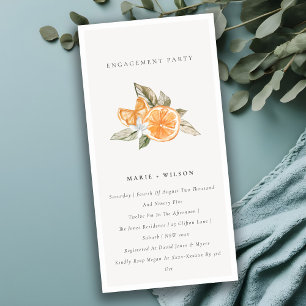 Minimale Oranje botanische Verloving Boho Bedankkaart