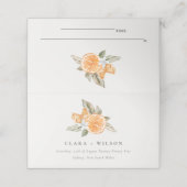 Minimale Oranje Botanische Waterverf Bruiloft Plaatskaartje (Buitenkant ongevouwen)