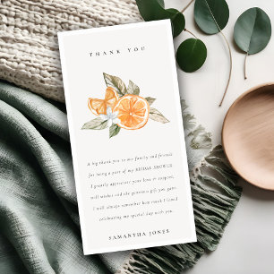 Minimale Oranje Citroen Botanische Boho Bruiloftsb Bedankkaart