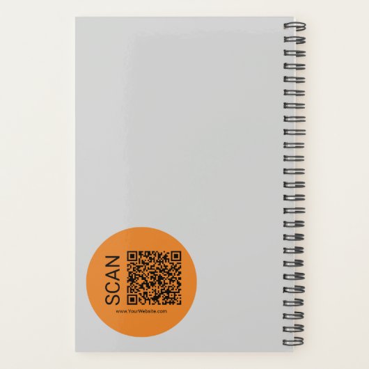 Minimale Oranje Dot Initialen Grijs Afspraak Planner (Achterkant)