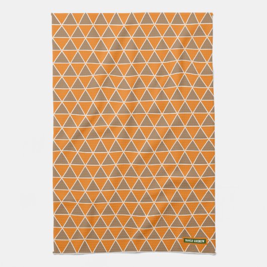 Minimale oranje en bruine landstijl theedoek (Verticaal)