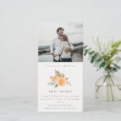 Minimale Oranje fauna foto-paar Shower Invite Bedankkaart (Staand voorkant)