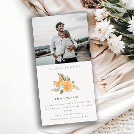 Minimale Oranje fauna Foto Vrijgezellenfeest Uitno Bedankkaart