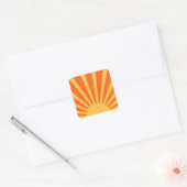 Minimale Oranje gele zonnestralen Vierkante Sticker (Envelop)