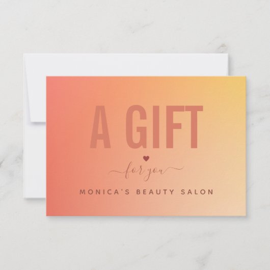 Minimale Oranje gradiënt Beauty Salon Spa Makeup (Voorkant)