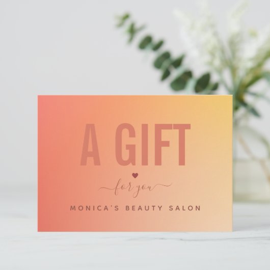 Minimale Oranje gradiënt Beauty Salon Spa Makeup (Staand voorkant)