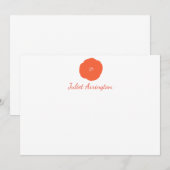 Minimale Oranje Naam van het Monogram van het Manu Notitiekaartje (Voorkant / Achterkant)