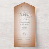 Minimale Oranje roest en witte blauwdruk Modern Ge All In One Uitnodiging (Binnen)