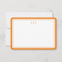 Minimale Oranje rondgrens voor Monogram Notitiekaartje