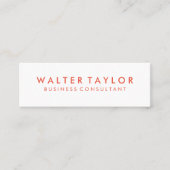 Minimale Oranje tekst Mini Visitekaartje (Voorkant)