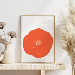 Minimale Oranje ventilatorkunsttekening Poster<br><div class="desc">Een heldere en vette,  overmaatse bloem die in een leuke tangerine oranje kleur tekent.</div>