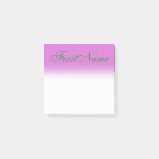 Minimale Orchid Background + Forest Green Name Post-it® Notes (Voorkant)