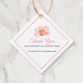 Minimale orchidee roze witte bruiloft dank u bedankjes labels