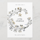 Minimale organische kerstfeestfoto feestdagenkaart (Voorkant)