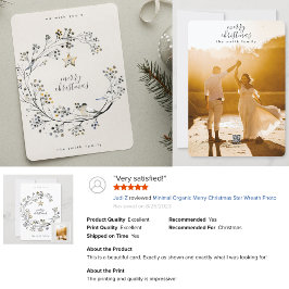 Minimale organische kerstfeestfoto feestdagenkaart