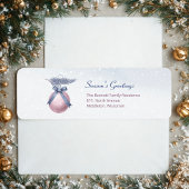 Minimale Ornament retouradres – wintervakantie Etiket