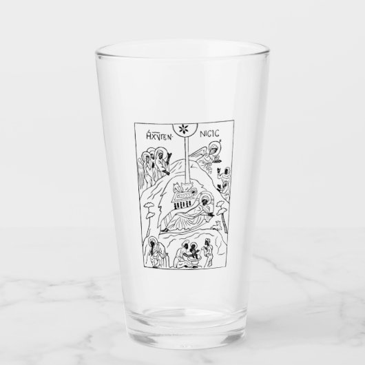 Minimale orthodoxe kerststal glas (Voorkant)