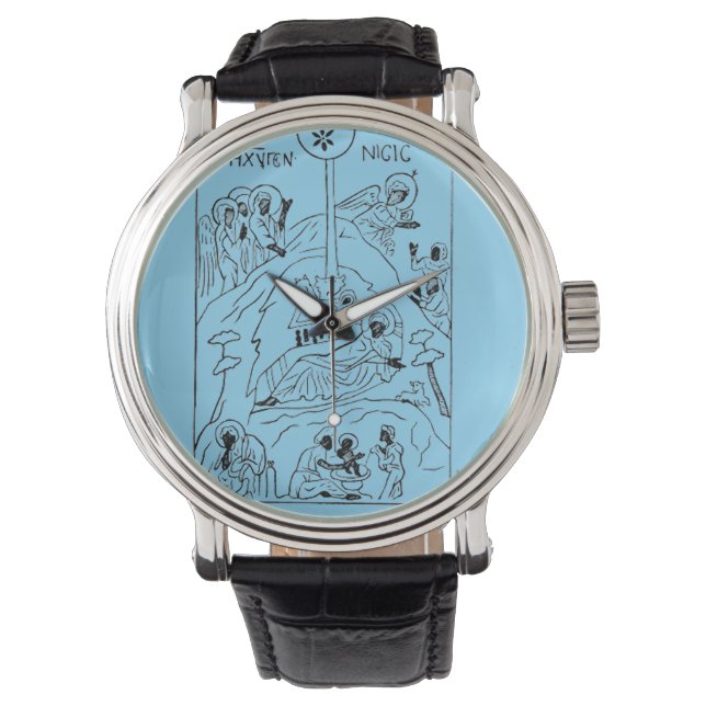 Minimale orthodoxe kerststal horloge (Voorkant)