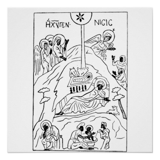 Minimale orthodoxe kerststal perfect poster (Voorkant)