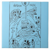 Minimale orthodoxe kerststal tegeltje (Voorkant)