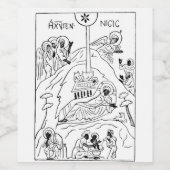 Minimale orthodoxe kerststal wijn etiket (Enkel label)