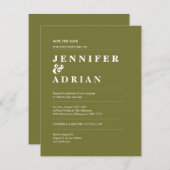 Minimale Oude Groene Berichten sparen de Datum (Voorkant / Achterkant)