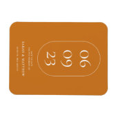 Minimale ovaldatum Lijst Ochre Oranje Wedding Magneet (Horizontaal)