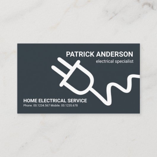 Minimale overmaat elektrische stekker visitekaartje (Voorkant)