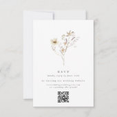 Minimale Overvloed Gedroogde Wildbloem Bruiloft QR RSVP Kaartje (Voorkant)