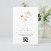 Minimale Overvloed Gedroogde Wildbloem Bruiloft QR RSVP Kaartje (Staand voorkant)