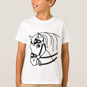 Minimale paardenhoofdretro-stijl Dierkunst T-shirt
