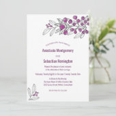Minimale Paars Berry Leaf Wedding Sjabloon Kaart (Staand voorkant)
