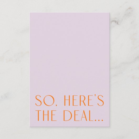 Minimale Paars- en Oranje RSVP QR-code Kaart (Voorkant)