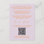 Minimale Paars- en Oranje RSVP QR-code Kaart (Achterkant)