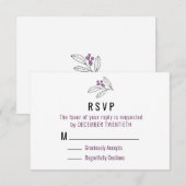 Minimale Paarse bessen met het huwelijk RSVP (Voorkant / Achterkant)