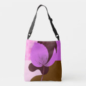 Minimale Paarse Bloem Tote Tas – Modern Bloemendes (Achterkant)