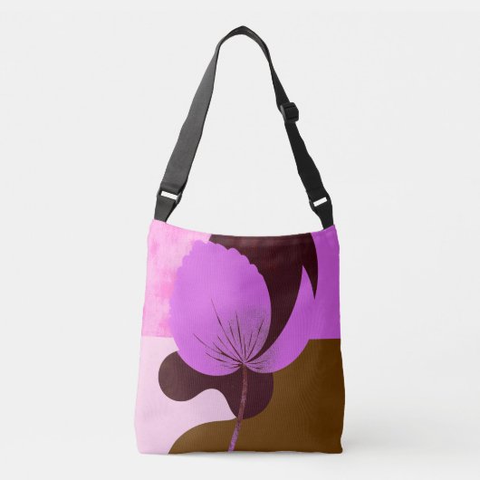 Minimale Paarse Bloem Tote Tas – Modern Bloemendes (Voorkant)