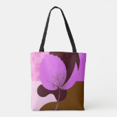 Minimale Paarse Bloem Tote Tas – Modern Bloemendes (Achterkant)