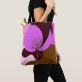 Minimale Paarse Bloem Tote Tas – Modern Bloemendes (Dichtbij)