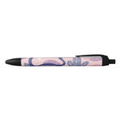 Minimale paarse bloem zwarte inkt pen (Bovenkant)