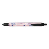 Minimale paarse bloem zwarte inkt pen (Achterkant)