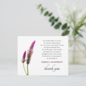Minimale Paarse bloemenbegrafenis dank u Bedankkaart (Staand voorkant)