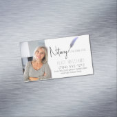 Minimale Paarse en witte bewegende foto Magnetisch Visitekaartje (Voorbeeld)