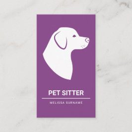 Minimale paarse en witte honden silhouet - huisdie visitekaartje