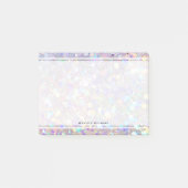 Minimale paarse glittergrens wit vrouwtje post-it® notes (Voorkant)