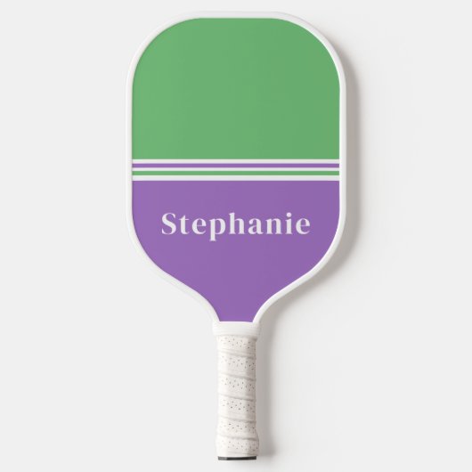 Minimale Paarse groene pickleball paddle (Voorkant)