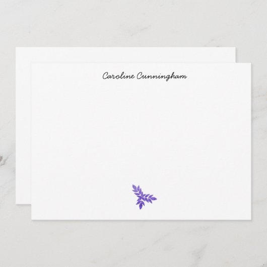 Minimale Paarse lebbenspuit, Kaart Notitiekaartje (Voorkant / Achterkant)