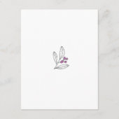 Minimale Paarse lef-bruiloft van Berry - Details Informatiekaartje (Achterkant)