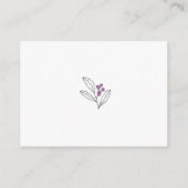 Minimale Paarse lef-bruiloft van Berry - Details Informatiekaartje (Achterkant)