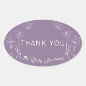 Minimale Paarse Logo Vrouwen Lichaamsverzorging Be Ovale Sticker (Voorkant)